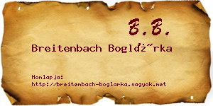Breitenbach Boglárka névjegykártya